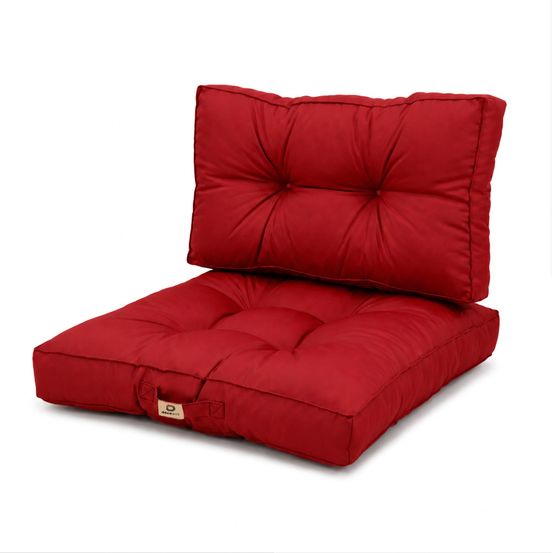 Coussins pour salon de jardin capitonné 60x60cm rouge