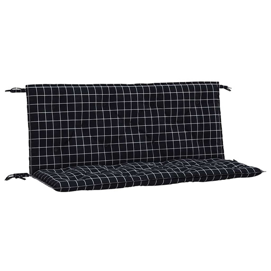 Coussins de banc de jardin lot de 2 carreaux noir 120x50x7 cm