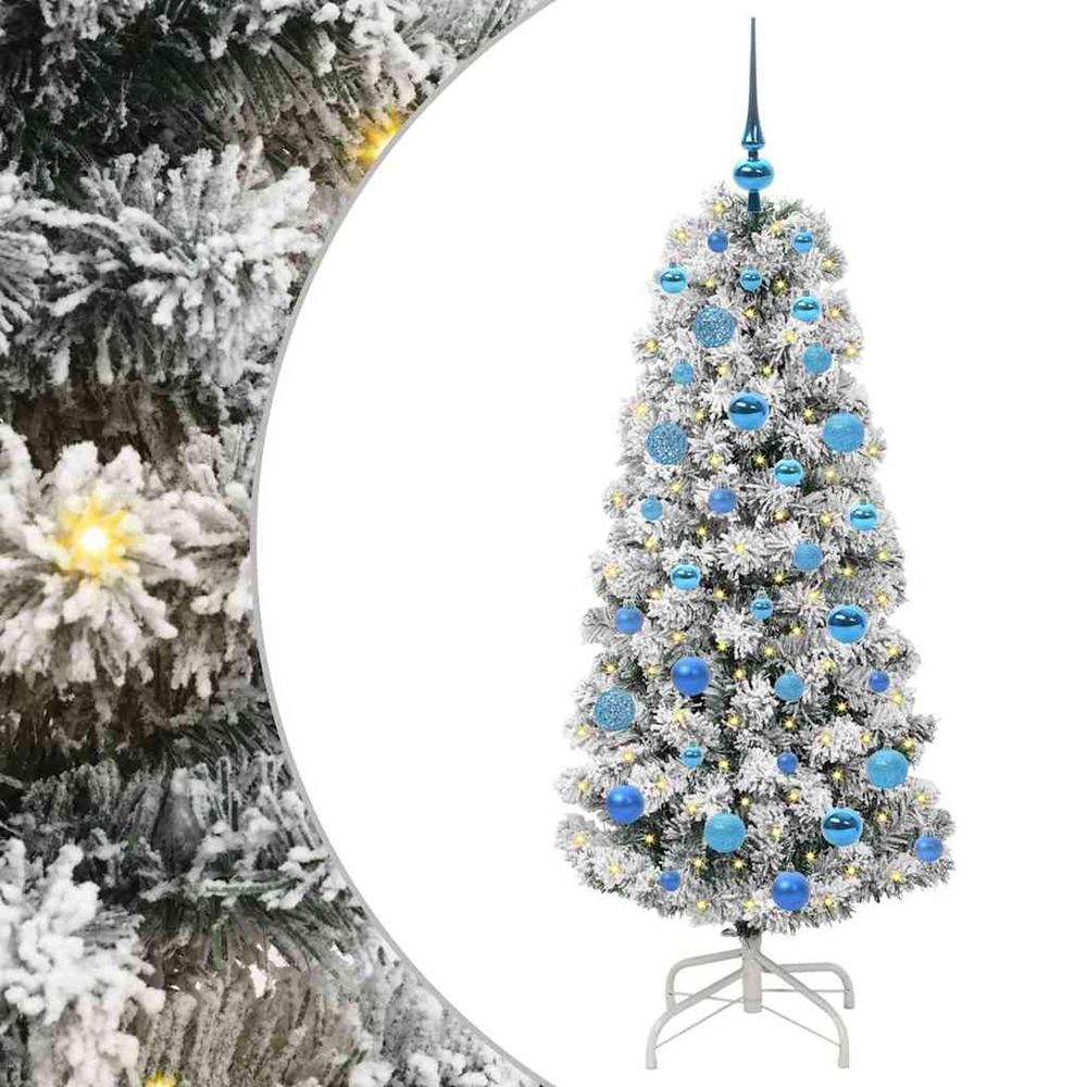 Sapin de noël artificiel à branches articulées vert et blanc