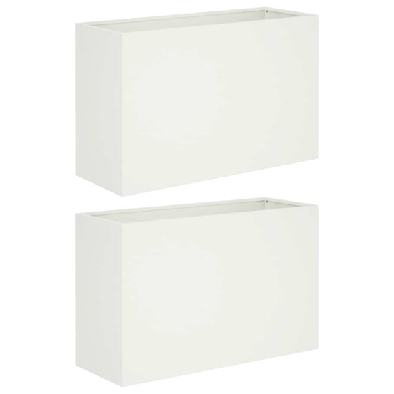 Cache-pot de jardin 2 pc blanc 80 x 30 x 50 cm