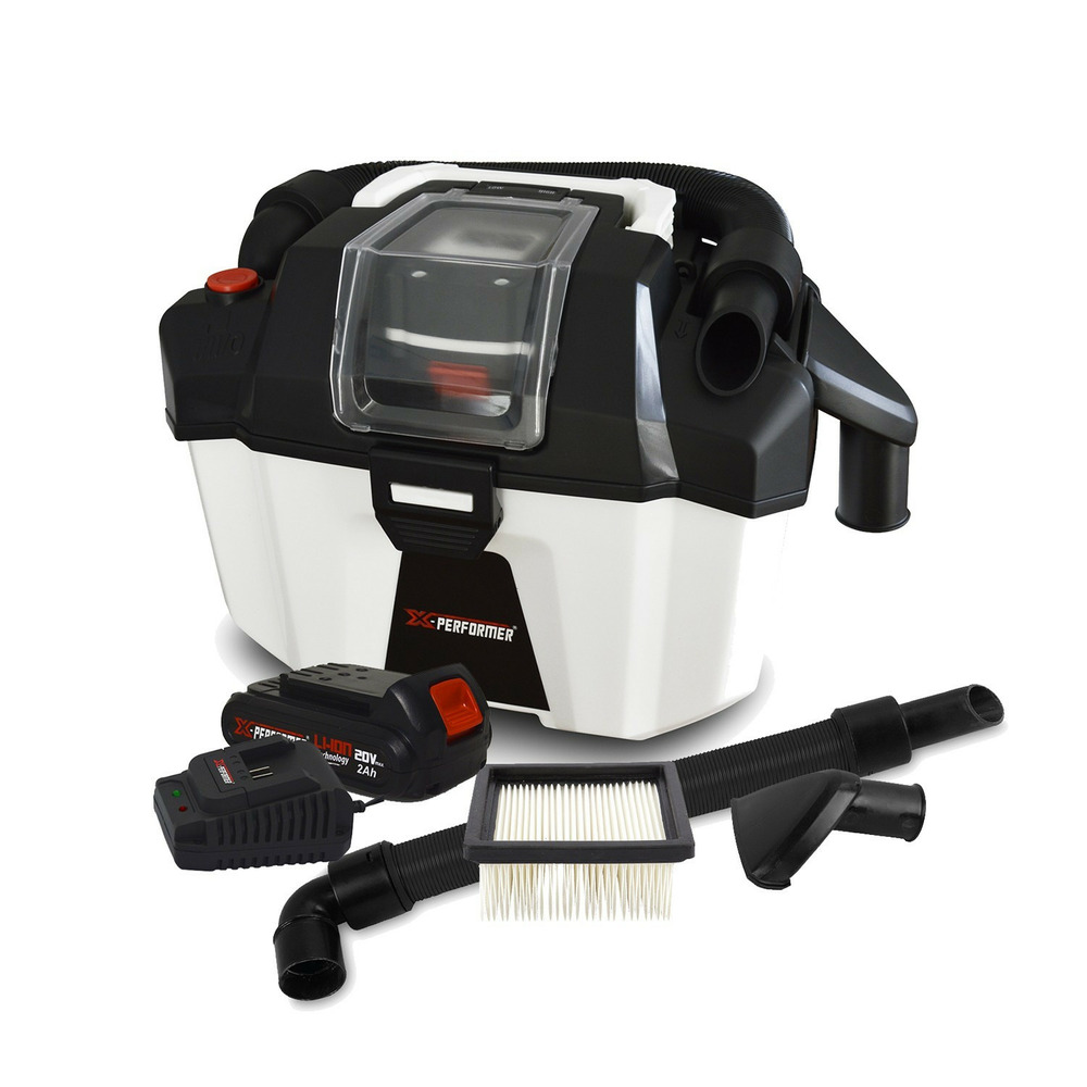 Aspirateur eau et poussière compact brushless sur batterie - xperformer xpvc20libl-10l - batterie 2 ah + chargeur inclus