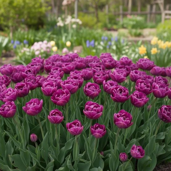 Bulbe de tulipe double tardive blue diamond sachet de 8 bulbes