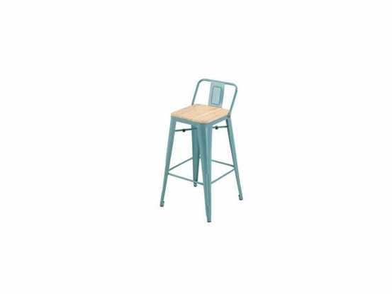 Tabouret oxford à visser, bleu clair, acacia