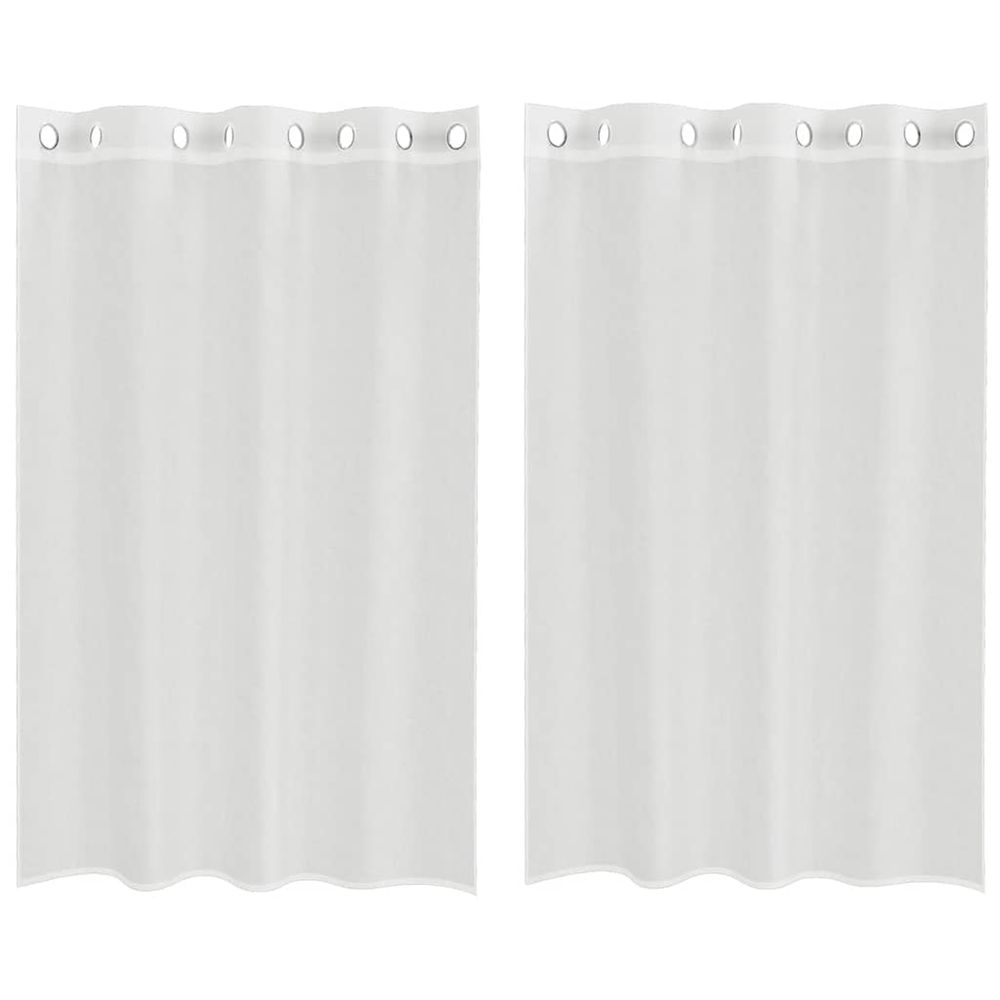 Rideaux en voile avec œillets 2 pcs blanc
