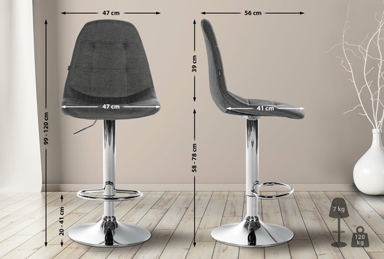 Tabouret de bar elmore tissu c