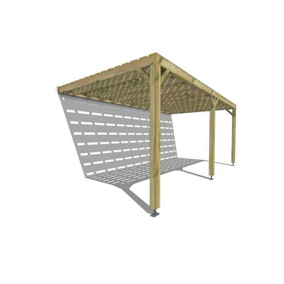 Pergola bois • 6m x 3m • adossée • sens profondeur • platelage bois • livraison comprise