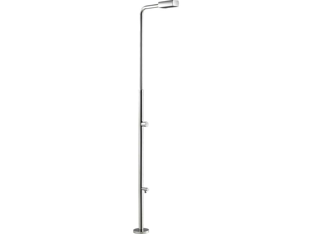 Douche classique piscine avec rince-pieds angel - h. 212. 8 cm - acier
