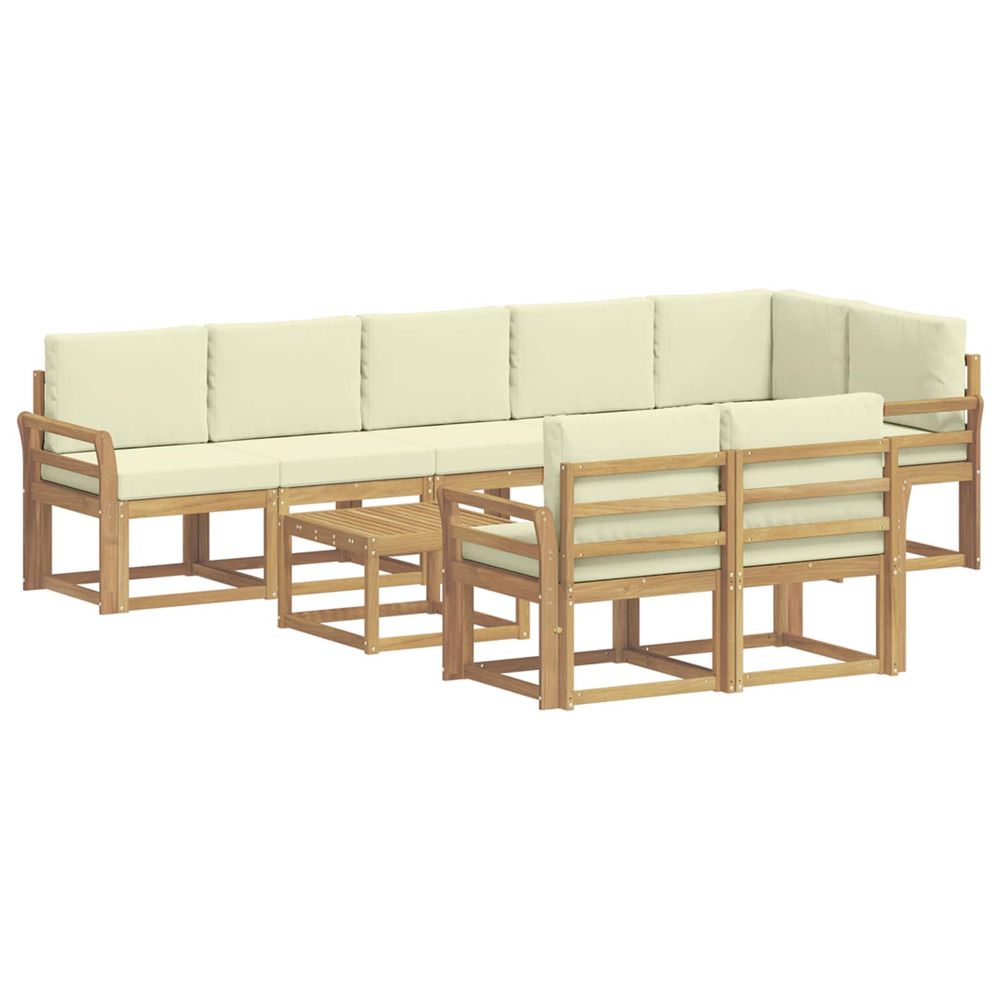 Ensemble de canapés d'extérieur 9 pc blanc et crème polyester