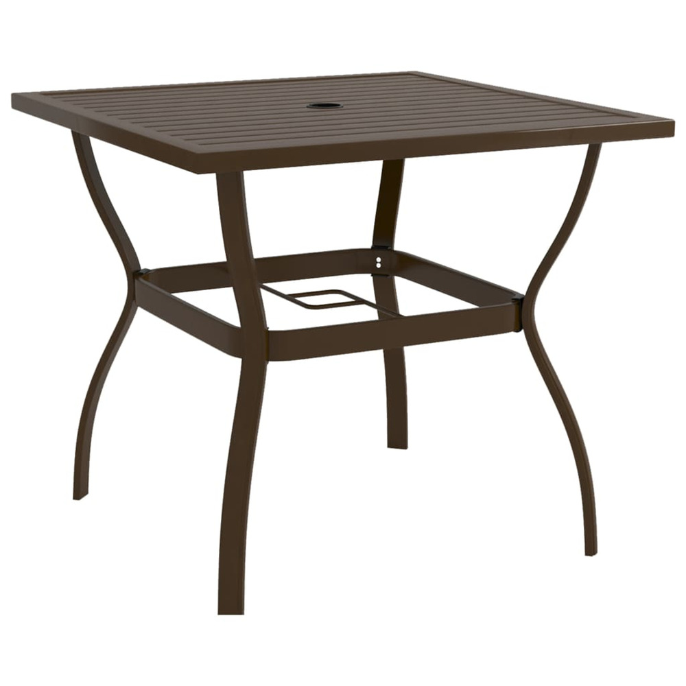 Table de jardin marron 81,5x81,5x72 cm acier