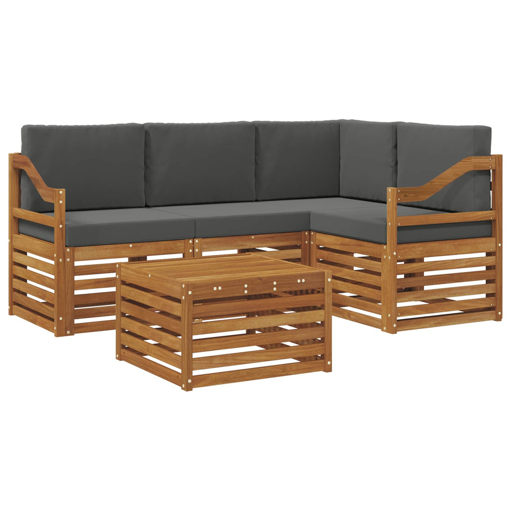 Ensemble de canapés d'extérieur 5 pcs naturel et anthracite