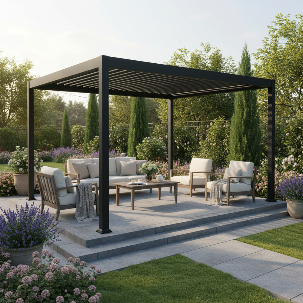 Pergola bioclimatique 3 x 4m zeus anthracite
