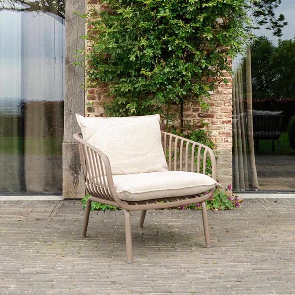 Fauteuil de jardin en résine et acier marron marina