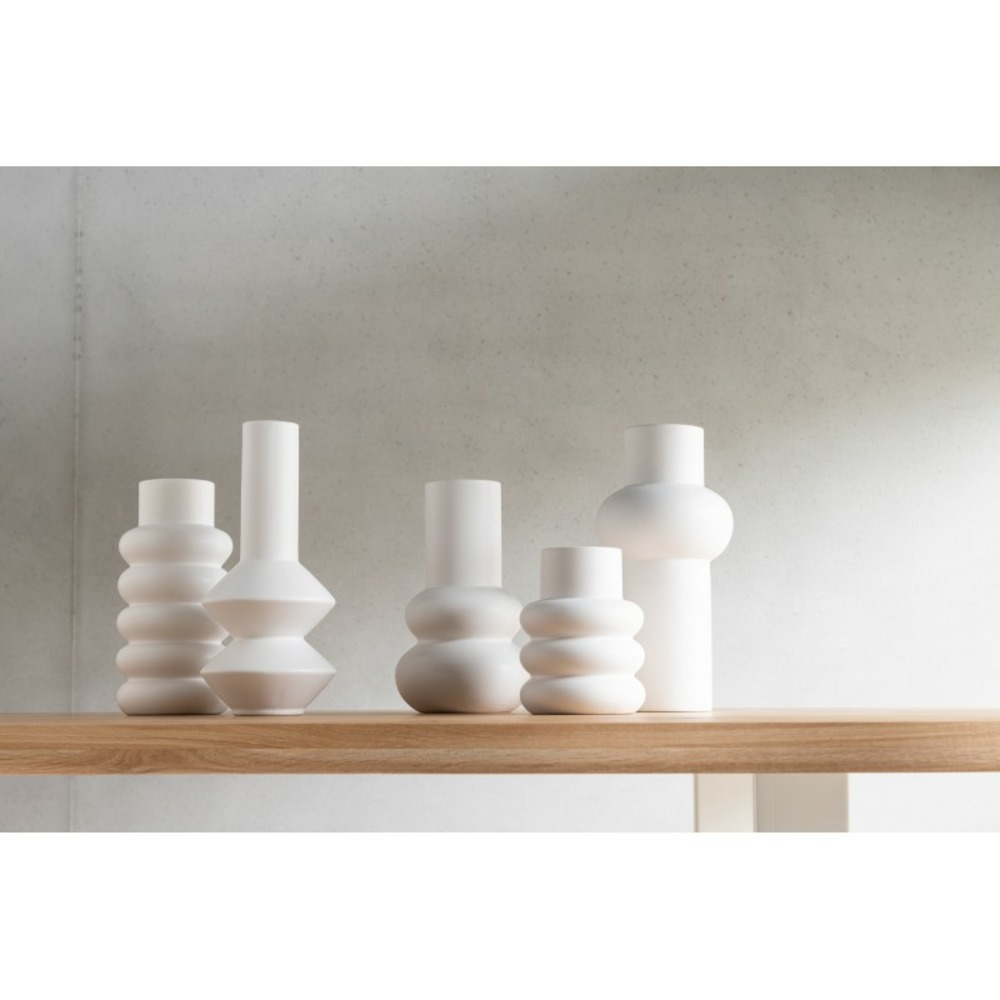 Vase en céramique blanc 15x15x30 cm