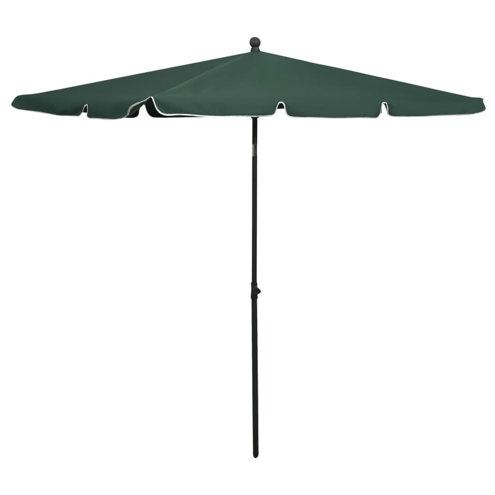 Parasol de jardin avec mât 210x140 cm vert