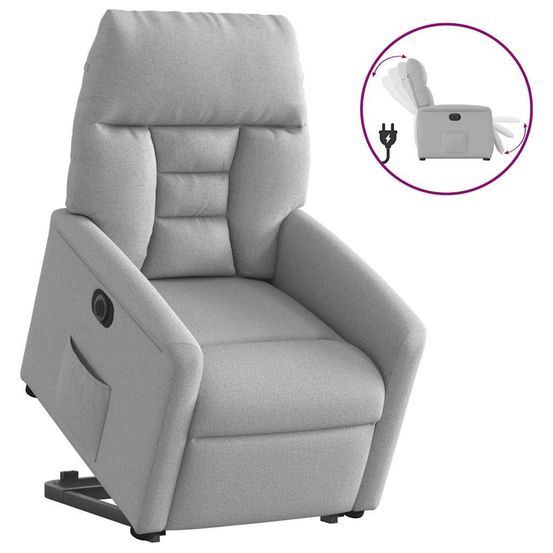 Fauteuil inclinable électrique gris nuage tissu