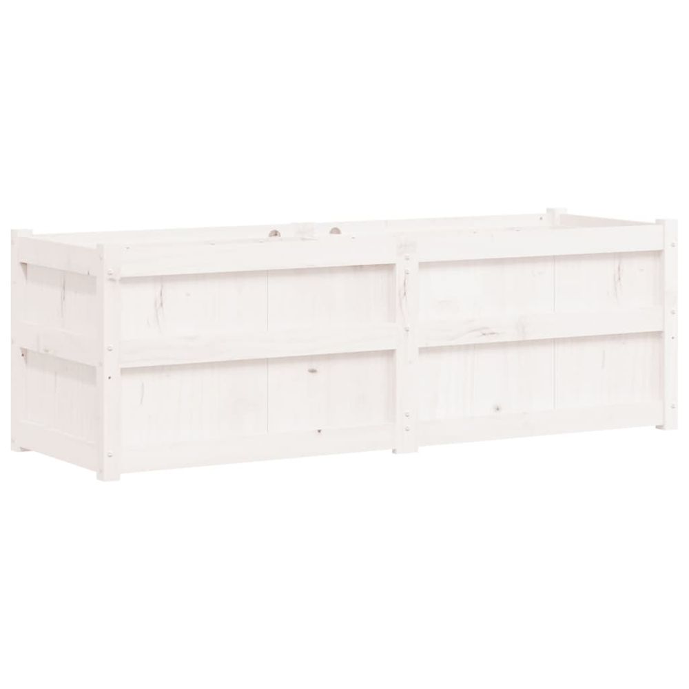Jardinière d'extérieur blanc 150x50x50 cm bois massif de pin