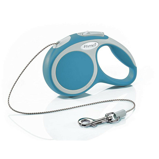 Laisse flexi vario cordon de 3 m turquoise pour chien max 8 kg