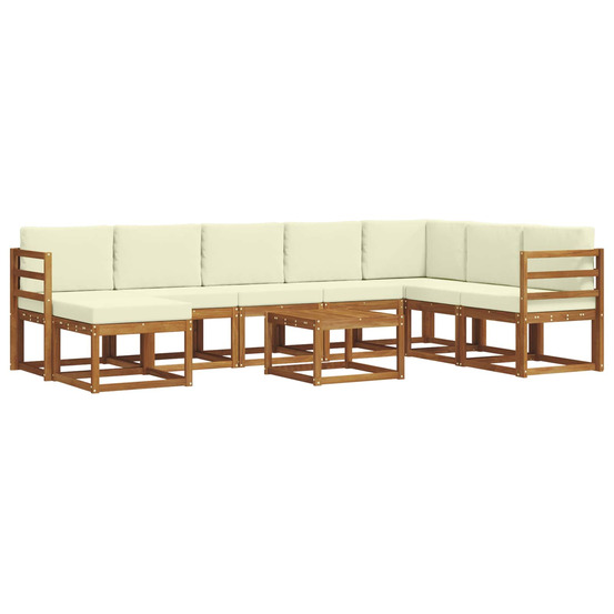 Ensemble de canapés d'extérieur 9 pcs naturel et crème