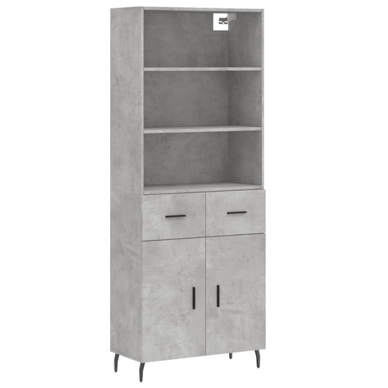 Buffet bahut commode armoire meuble de rangement organisateur cuisine salle de séjour salon haut 69,5 x 34 x 180 cm bois d'in