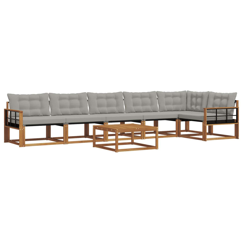 Ensemble de canapés d'extérieur 7 pcs gris naturel et clair