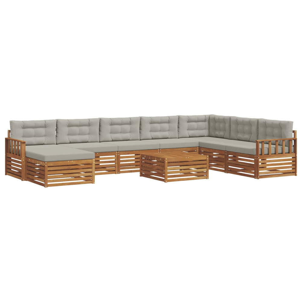 Ensembles de canapés avec coussin 9 pcs gris naturel et clair