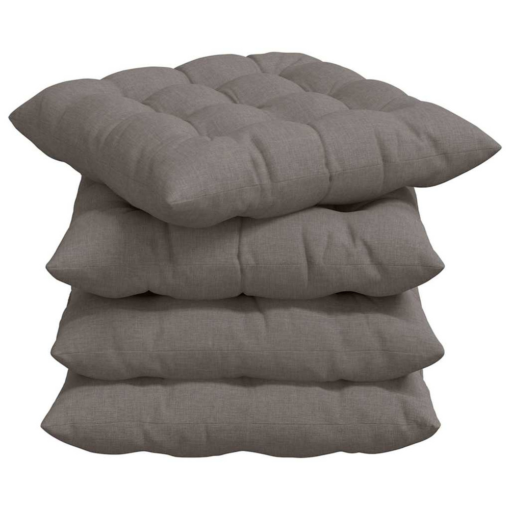 Coussins de siège 2 pcs taupe 40 x 40 x 6 cm tissu