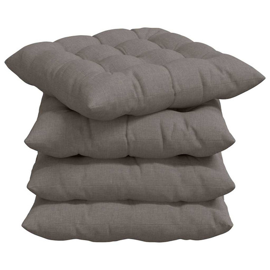 Coussins de siège 2 pcs taupe 40 x 40 x 6 cm tissu