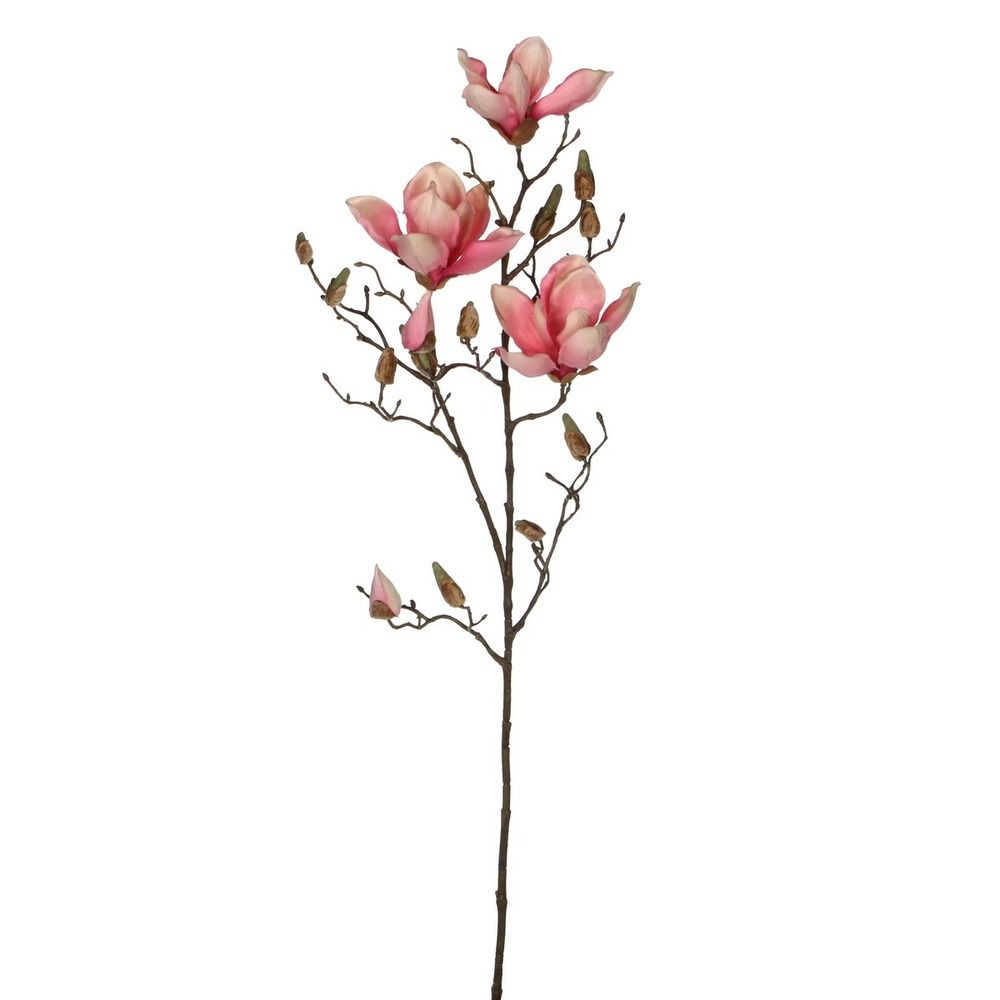 Mica decorations branche artificielle magnolia - h88 cm - rose