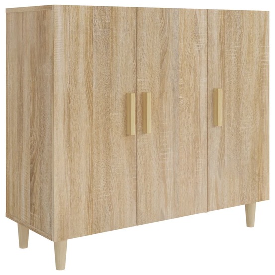 Buffet bahut commode armoire meuble de rangement organisateur cuisine salle de séjour salon sonoma 90 x 34 x 80 cm bois d'ing