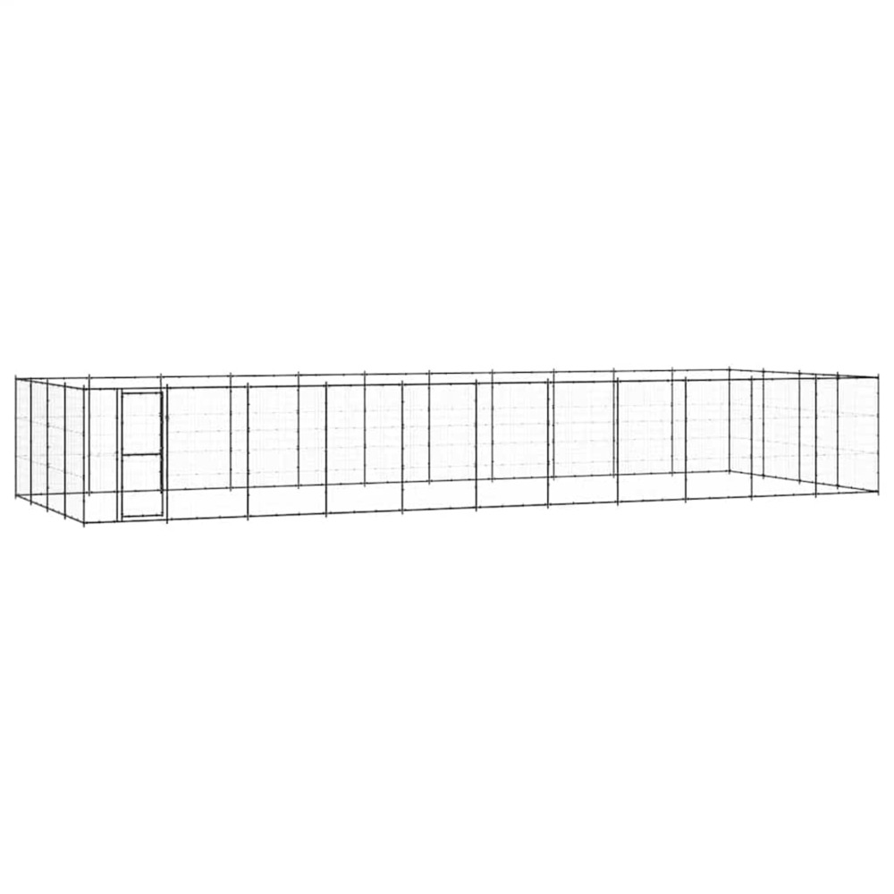 Chenil d'extérieur pour chiens acier 53,24 m²