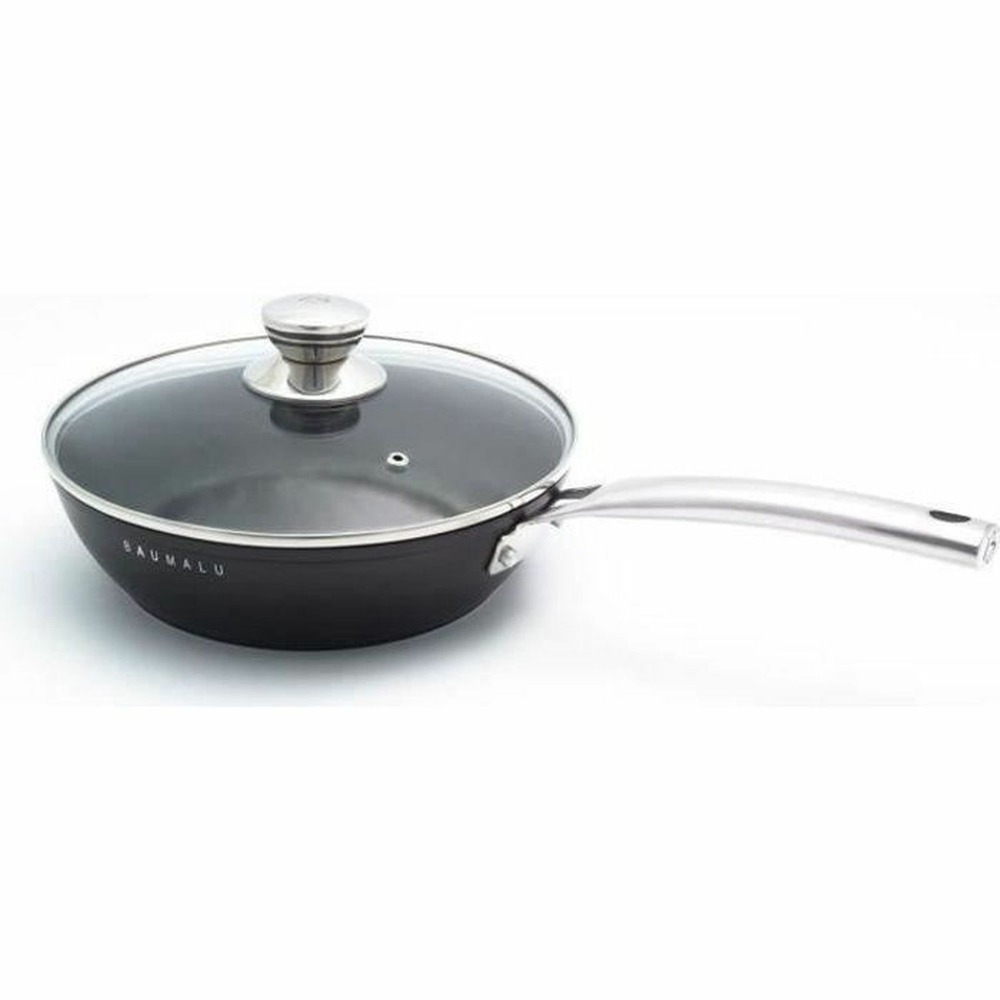 Sauteuse 28 cm + couvercle en verre noir