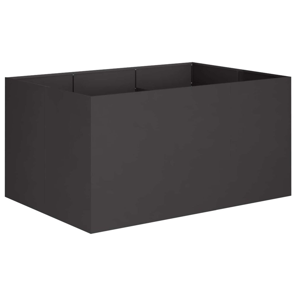 Cache-pot de jardin noir 120 x 80 x 60 cm acier laminé à froid