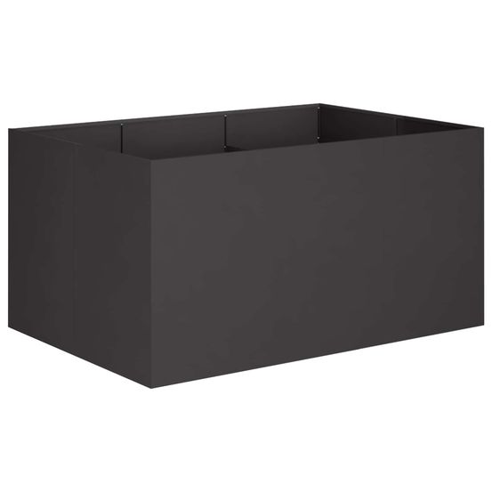 Cache-pot de jardin noir 120 x 80 x 60 cm acier laminé à froid