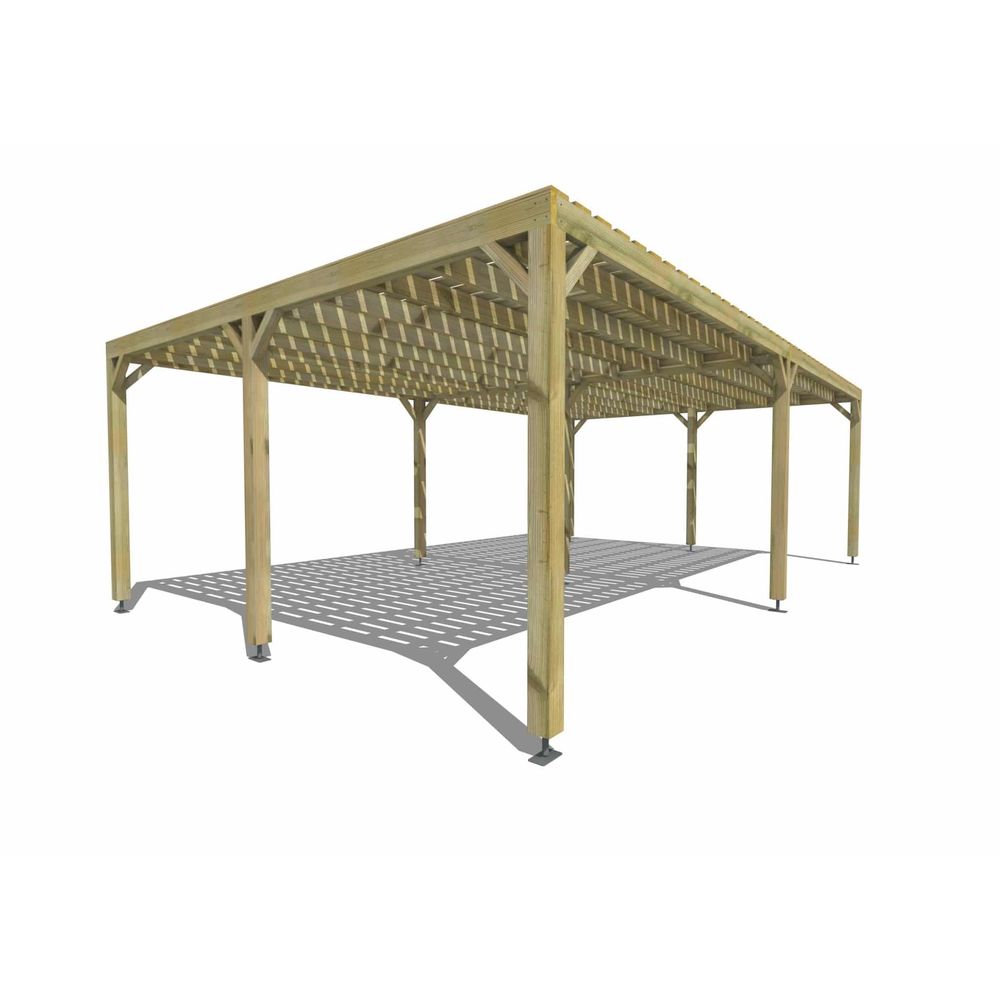 Pergola bois • 8m x 5m • indépendante • sens largeur • platelage bois • livraison comprise