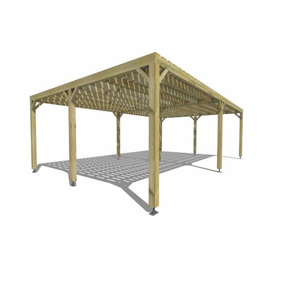 Pergola bois • 8m x 5m • indépendante • sens largeur • platelage bois • livraison comprise