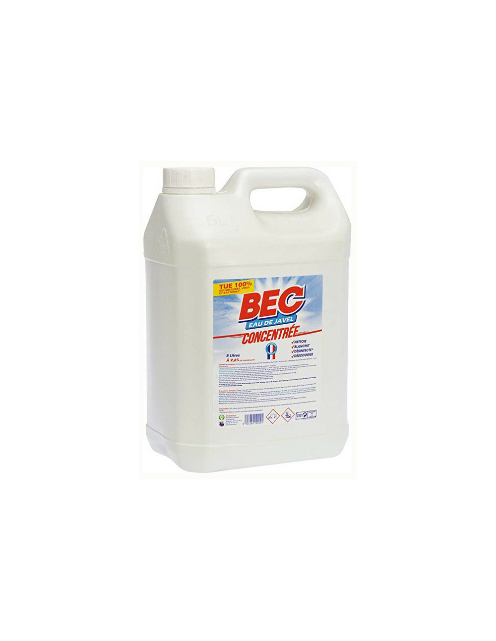 Javel concentrée 36° 9,6% chlore actif 5l - bec