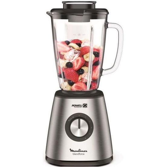 Moulinex blender mixeur, puissance 800 w, lames inox, 5 vitesses, bol verre thermique 1,75 l