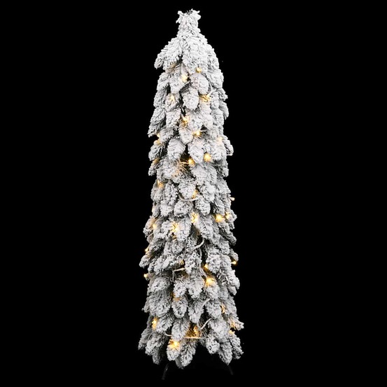 Sapin de noël artificiel pré-éclairé avec 80 led/neige floquée