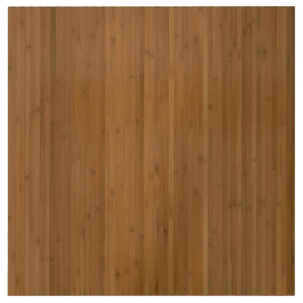 Tapis rectangulaire marron 100x100 cm bambou