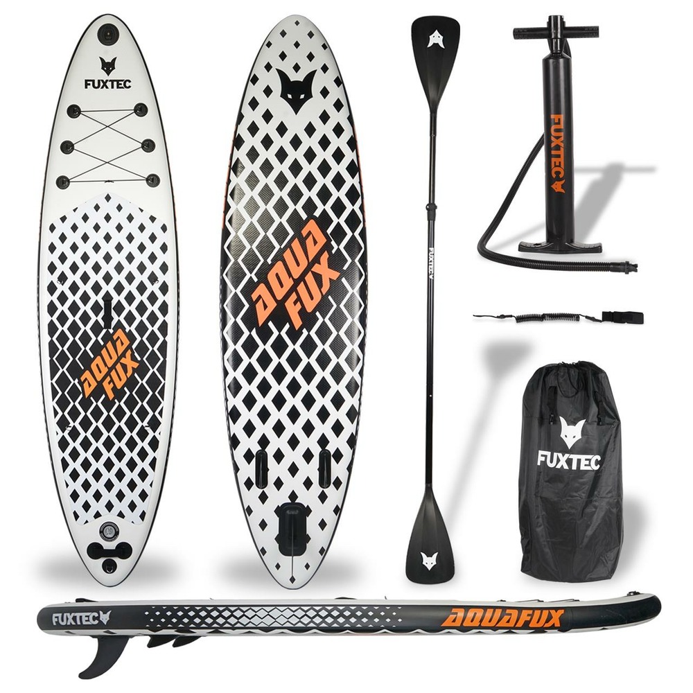 Stand up paddle board gonflable  320 x 81 x 15 cm - noir blanc - aqua cruiser