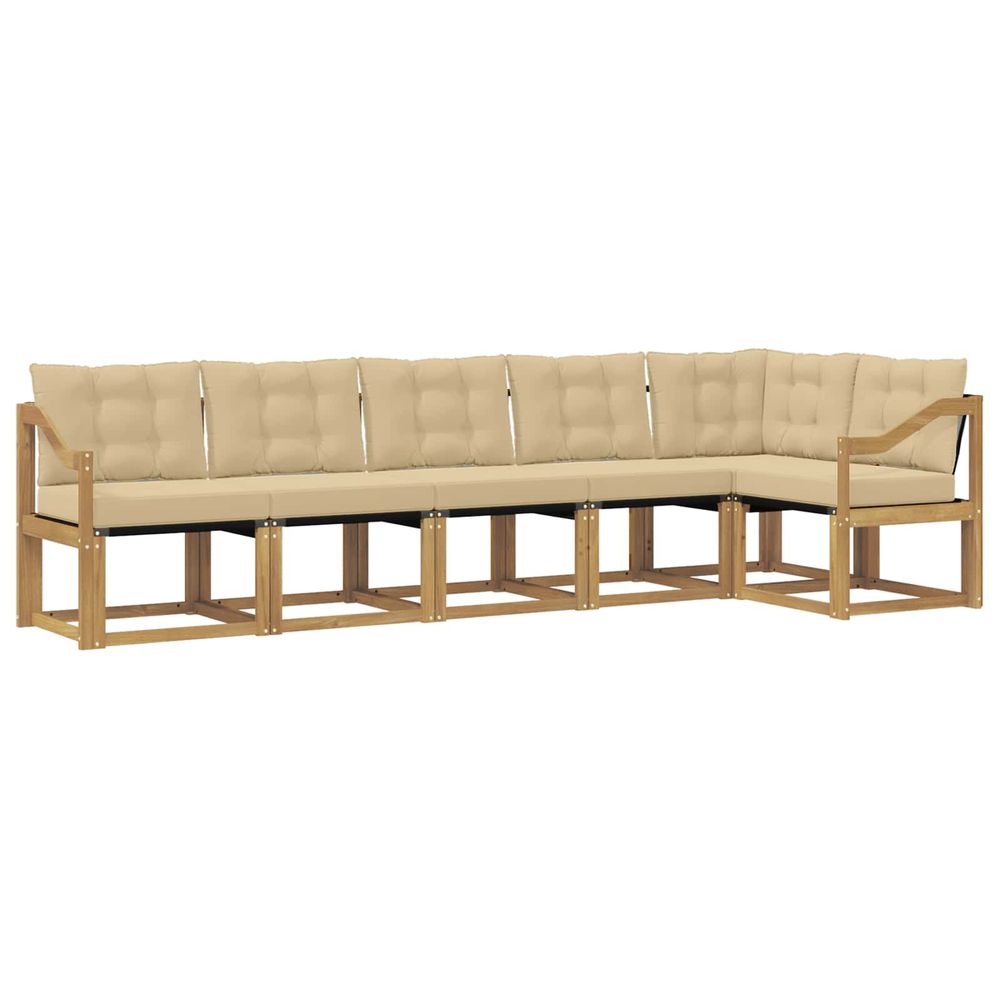 Ensemble de canapés d'extérieur 6 pc blanc et beige