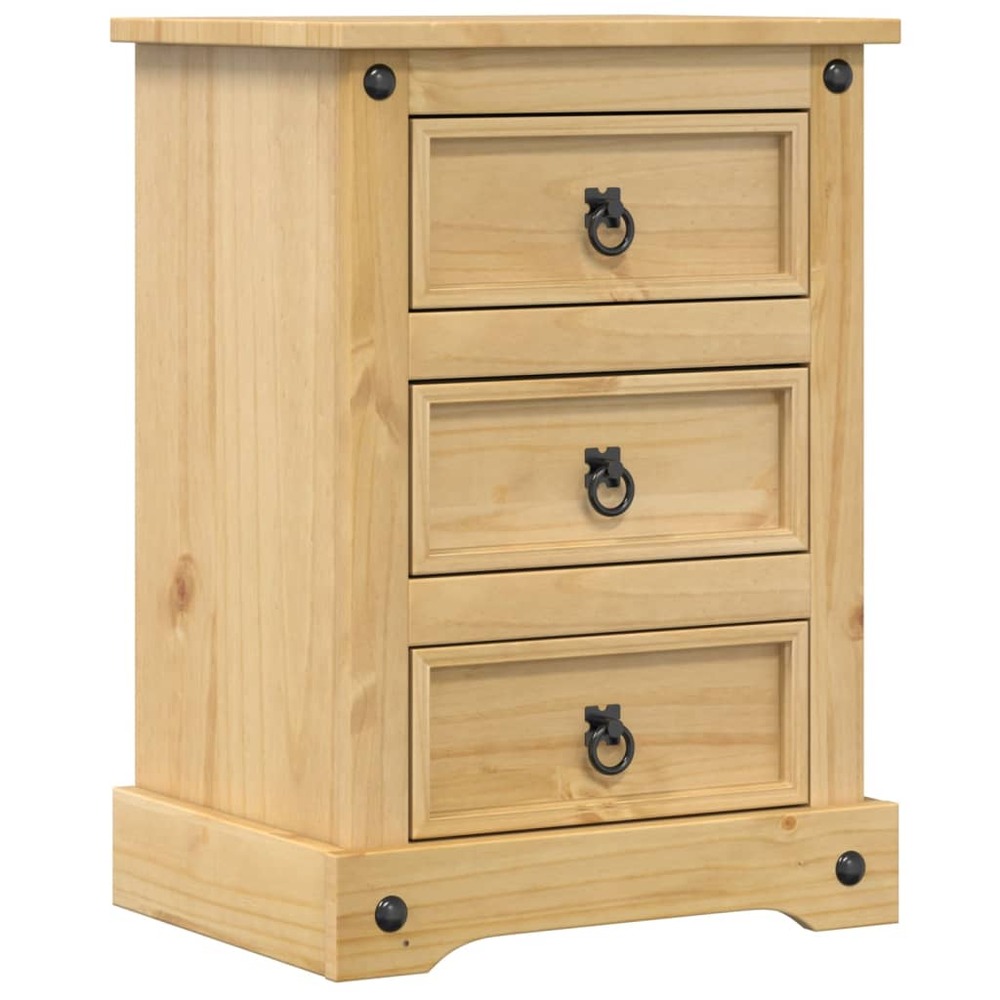 Table de chevet corona 45x35x64 cm bois de pin massif