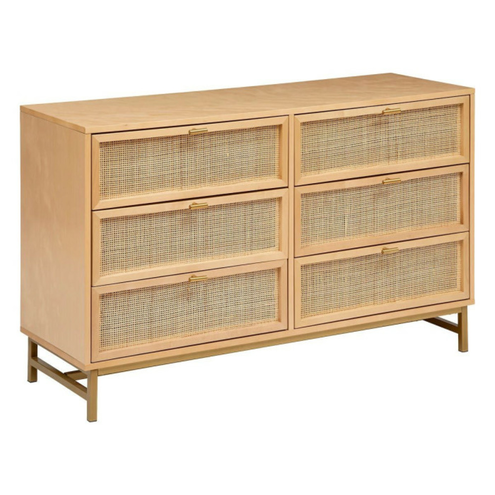 Commode 6 tiroirs cannage rayo 120cm naturel