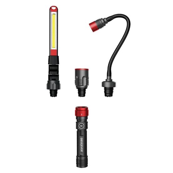 Lampe 3-en-1 observer - torche, barre d'inspection & tête flexible 1000 lumens