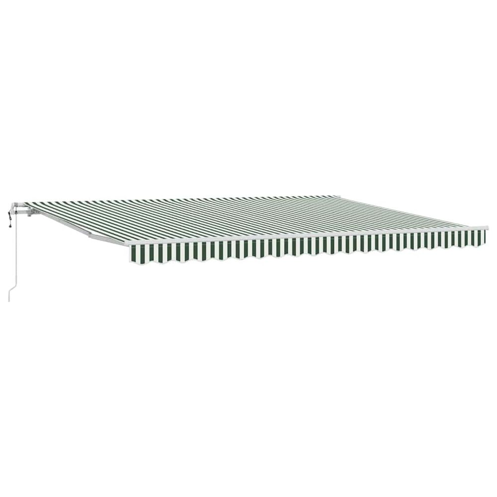 Auvent rétractable vert et blanc 450 × 350 cm