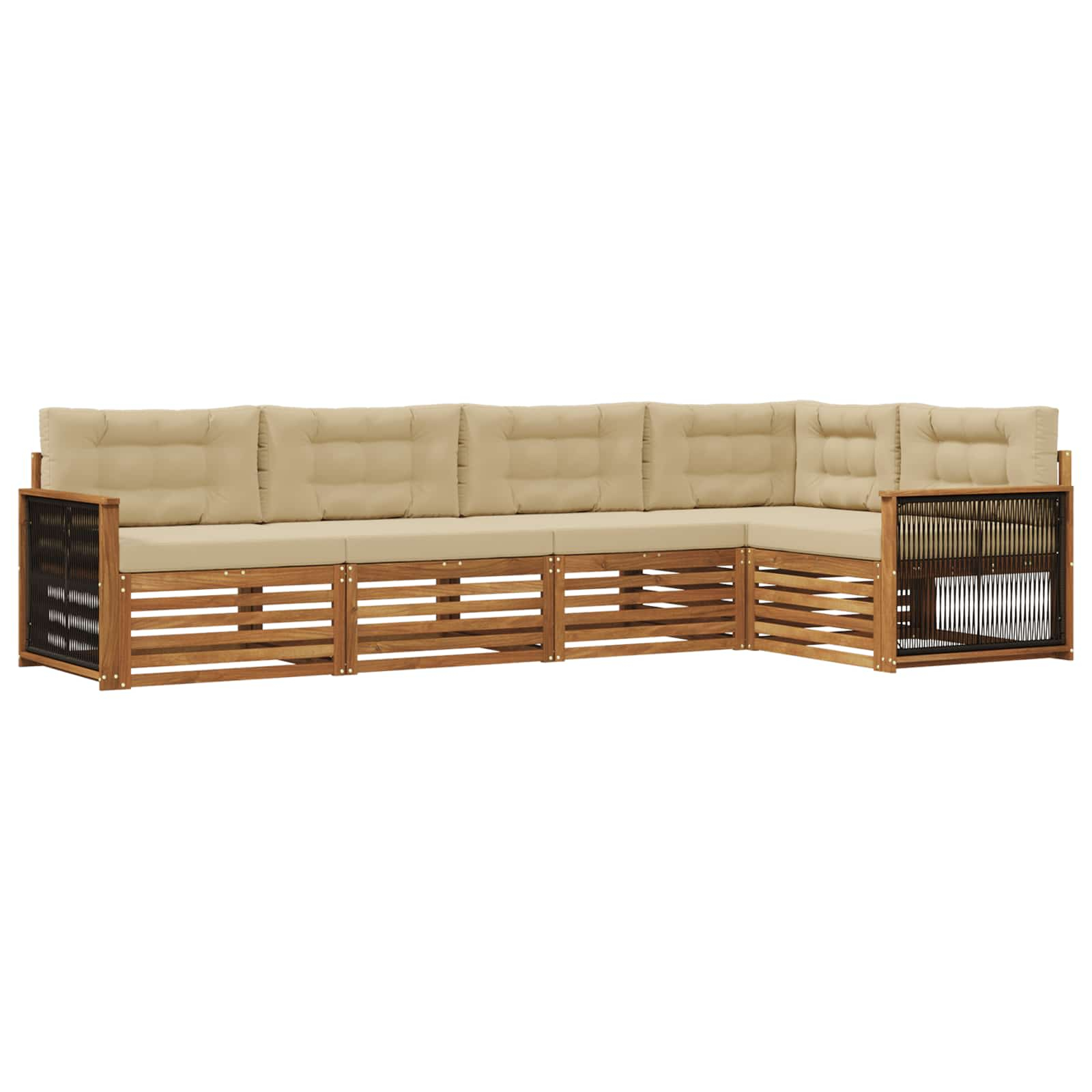 Ensemble de canapés d'extérieur 5 pcs naturel et beige