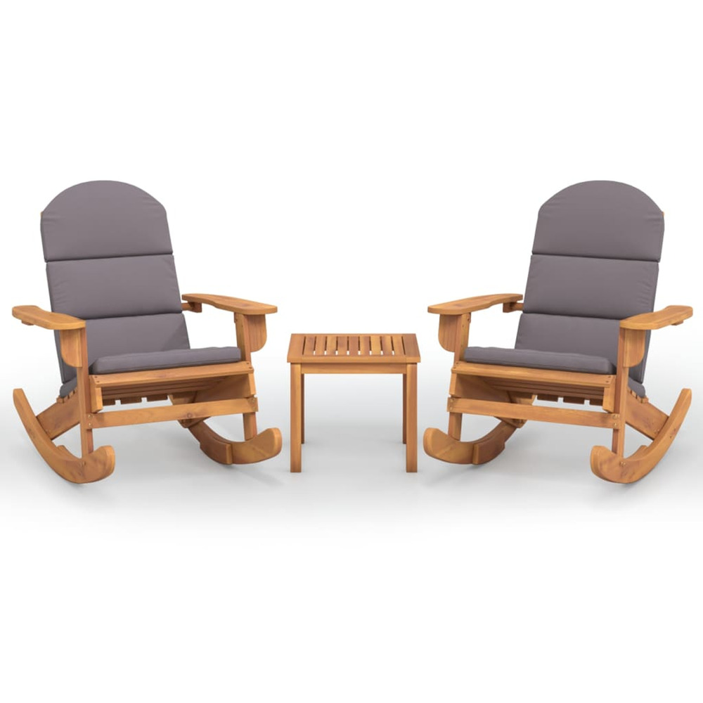 Ensemble de salon de jardin adirondack 3 pcs bois acacia solide