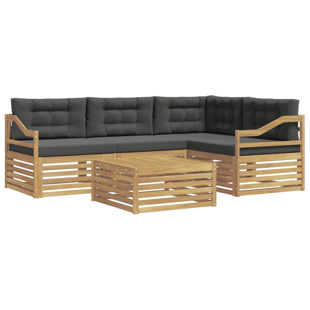 Ensemble de canapés d'extérieur 5 pc blanc et anthracite
