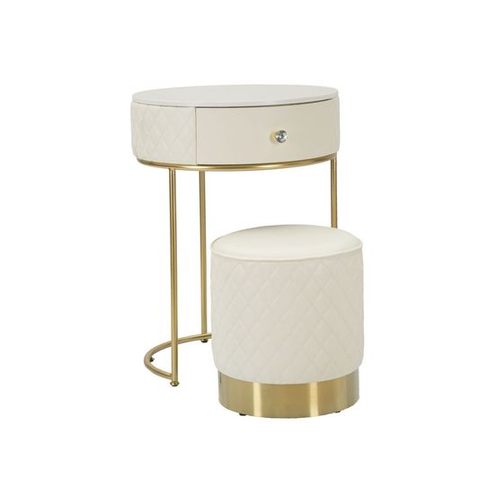 Table de chevet avec pouf