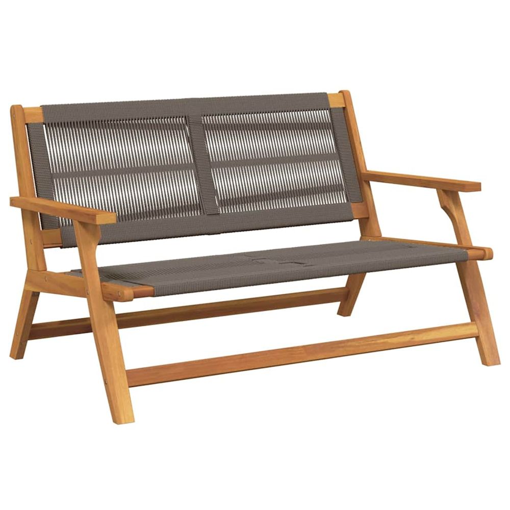 Banc de détente de jardin gris bois d'acacia massif